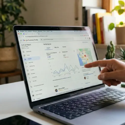 Google Business wachstum auf Laptop